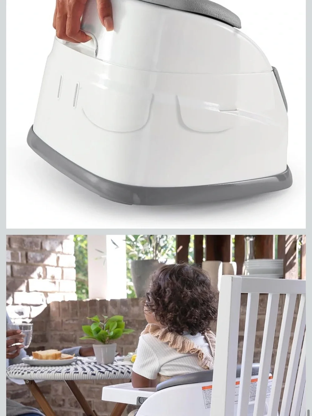 Ingenuity Baby Base 2-in-1 Booster Feeding and Floor Seat with Self-Storing Tray